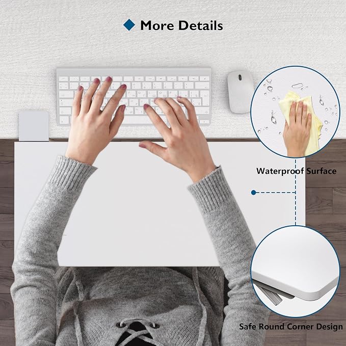 BONTEC Small Ergonomics Desk Extender Tray, 20x9.5 Inch Table Mount Arm Rest Shelf, 90° Foldable Keyboard Tray Platform, Clamp on Computer Arm Rest for Desk, Suitable for Office Desks, White