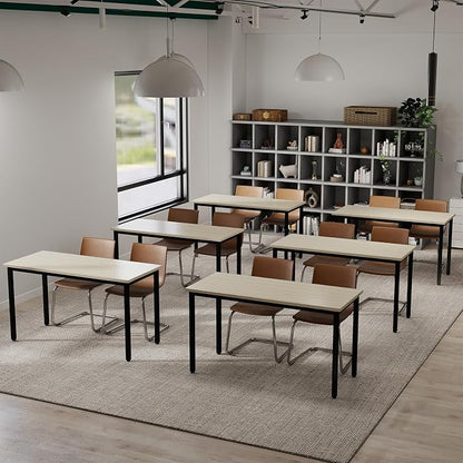 Bonzy Home Conference Tables 20ft Office Computer Desk for Meeting Room Study Writing Printer Podcast Table for 24 People Modern Natural 10PCS 236.2"x47.2"x29.5"