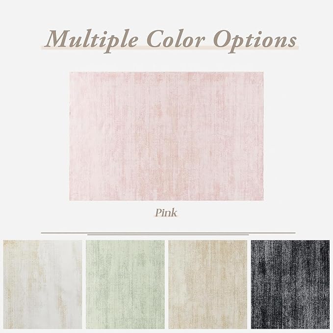 BILEEHOME Large Area Rug for Bedroom,Washable Abstract Boho Rugs for Living Room 9x12,Pink