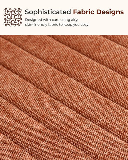 NEO Chair Criss Cross Chair No Wheels, Armless Cross Legged Office Desk Chair, Vanity Makeup Fabric Computer Comfy Adjustable Swivel Ergonomic Living Bedroom for Home Office (Fabric Brown)