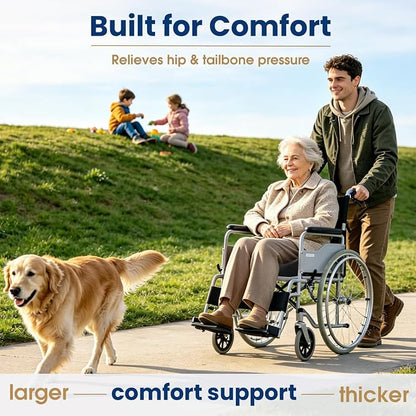 Ergonomic Seat Cushion for Office Chair, Memory Foam Coccyx Cushion for Tailbone Pain Relief, Non-Slip Washable Cover, Pressure Relief Chair Pad for Office, Car, Wheelchair & Home Black