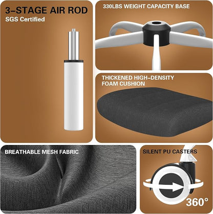Ergonomic Office Chair - High Back Desk Chair with Adjustable Lumbar Support, Breathable Mesh Back, 330LBS Capacity, Easy Assembly, for Home Office Executive Computer Task