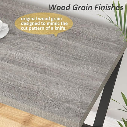 IBF Gray Desk, Industrial 47 in Computer Desk for Writing Study, Simple Wooden Metal Executive Work Desk for Home Office, Modern Pc Gaming Laptop Workstation Computer Table in Bedroom, Light Grey Oak