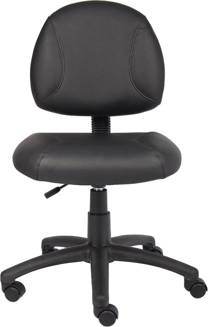 Boss Office Products Posture Task Chair Without Arms in Black, Low-Back (B305)