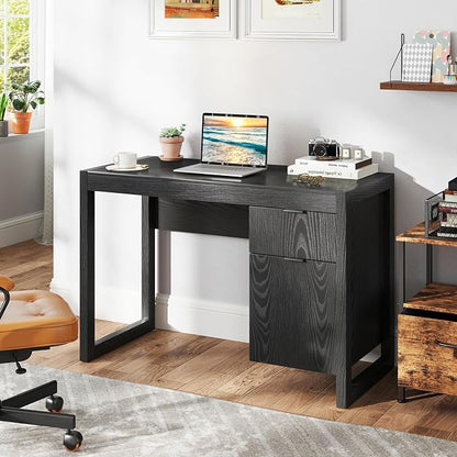 Giantex Computer Desk with Drawer & Storage Cabinet, Wooden Home Office Desk, Modern Executive Laptop PC Table Computer Workstation, Study Writing Desk for Home Office, Bedroom, Living Room