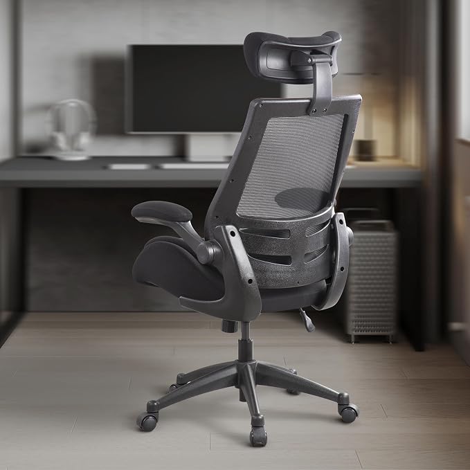 BOLISS 400lbs High Back Ergonomic Mesh Computer Office Desk Chair with Super Soft Adjustable Arms Molded Foam Double Seat Cushion Lumbar Support(Black)
