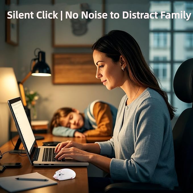 Wireless Mouse Cute Pig Design Bluetooth Dual Mode Portable Compact Lightweight Silent Optical Kawaii Mice for PC Laptop Computer Tablet Macbook Pro/Air Kids Girls Student School Office Gift White