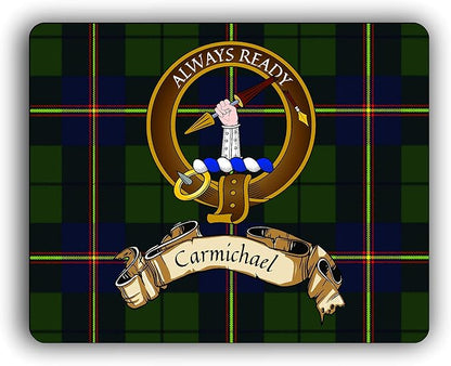 Carmichael Scottish Clan Tartan Crest Computer Mouse Pad