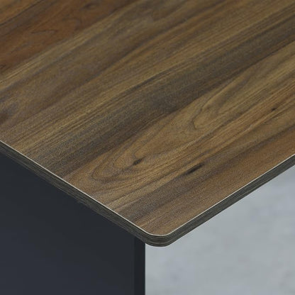 Furinno COMPACT Desk, 28.5" Wide Gaming Desk with Shelves, Computer Desk with Book Shelf, Office Desk for Home Office, Study Room, Dorm, Bedroom, Columbia Walnut