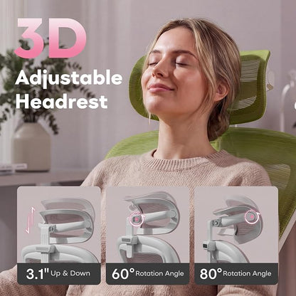 SeekFancy Pink Ergonomic Office Chair with Memory Foam, Computer Desk Chair | M903 Pro, 3D Headrest, 90° Flip-Up Arms, 330LBS Capacity, Lumbar Support, Memory Foam Cushion for Long hours