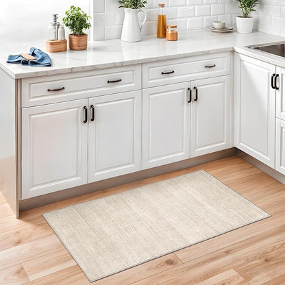 Valenrug Washable Rugs 2x3 - Stain Resistant 2x3 Entryway Area Rugs for Living Room, Non Slip Backing Large Area Rugs for Bedroom, Folable Door Mat (2'x3', Beige)