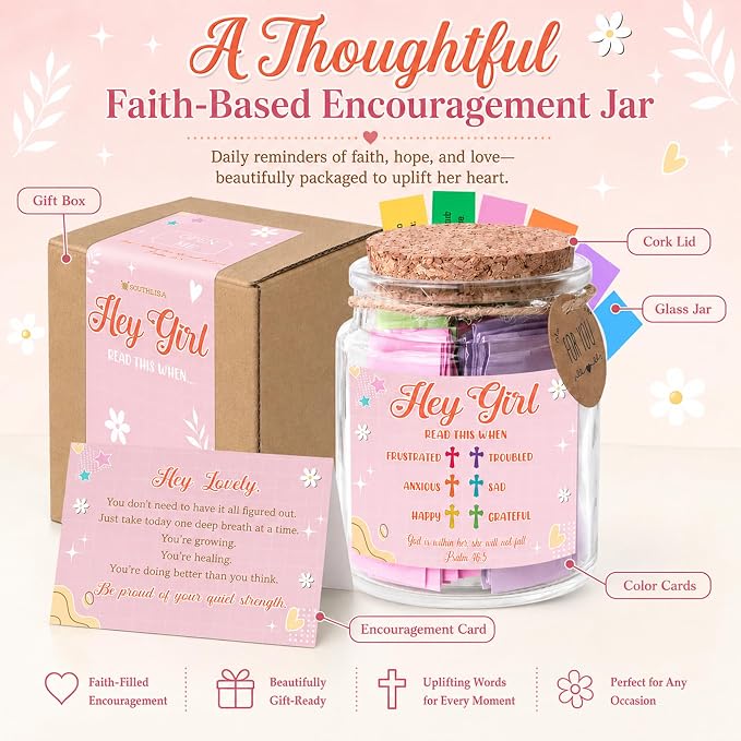 Bible Verse Jar for Teen Girl – Teen Girl Gifts Trendy Stuff, Christian Gift For Teens, Graduation Gifts