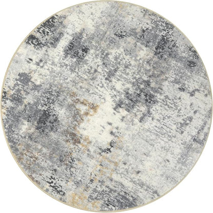 Lahome Modern Abstract Round Rug - 6Ft Gray Circle Rugs for Living Room Soft Dining Room Rugs for Under Table, Machine Washable Bedroom Mat Non Slip Large Carpet for Office Kitchen Entrance