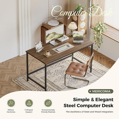 Mericonia 55 inch Computer Desk, Gaming Desk for Small Spaces, Modern Simple Style Table for Home Office, Study Student Writing Table