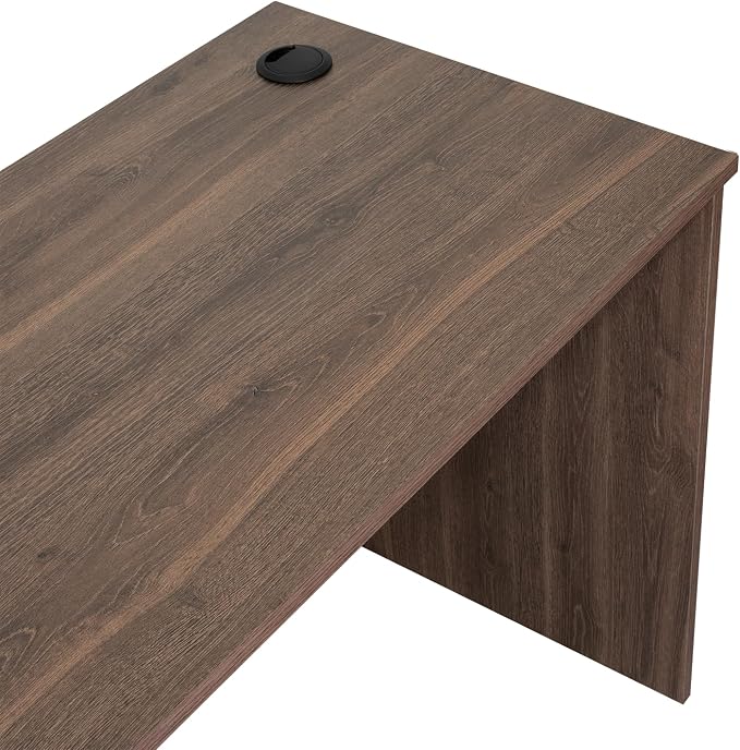 Tuhome Malibu 47" Modern Computer Desk, Minimalist Office Desk with Spacious Work Surface & Shelf, Engineered Wood Writing Desk for Home Office, Bedroom, Living Room