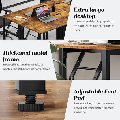 Need Office Computer Desk -35.8 L Sturdy and Heavy Duty Folding Laptop Table,Writing Table/Home Office Desk/Sewing Table, No Assembly Required, Rustic Brown & Black Frame