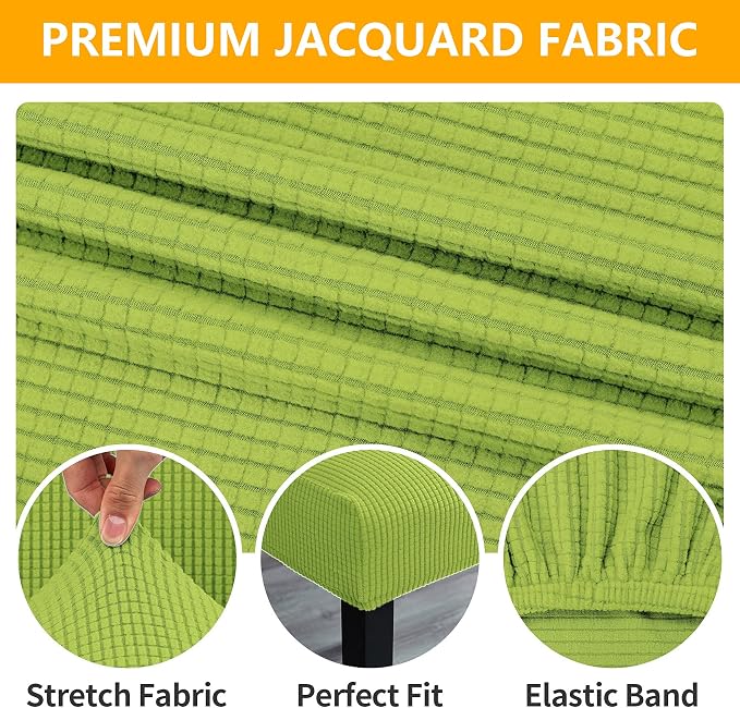 Chair Covers for Dining Room Set of 4, Stretchy Dining Chair Covers, Textured Jacquard Kitchen Chair Slipcovers, Classy Decor for Home and Banquet (Apple Green, 4 Pack)