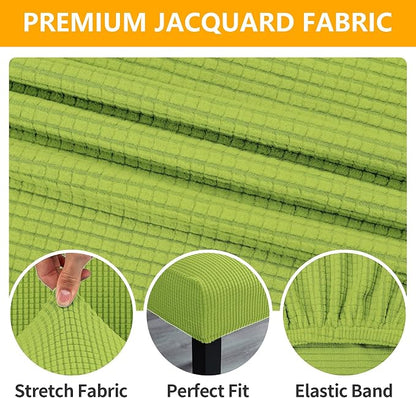 Chair Covers for Dining Room Set of 4, Stretchy Dining Chair Covers, Textured Jacquard Kitchen Chair Slipcovers, Classy Decor for Home and Banquet (Apple Green, 4 Pack)