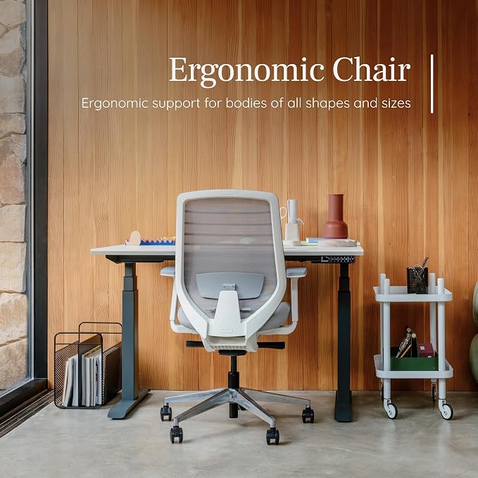 Branch Ergonomic Chair - A Versatile Desk Chair with Adjustable Lumbar Support, Breathable Mesh Backrest, and Smooth Wheels - Experience Optimal Comfort and Support - Light Blue