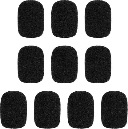 10 Pack Mini Size Lapel Headset Microphone Windscreen Foam Cover, High Density Mic Headset Cover Mini Size Foam Microphone Windscreen for Headset Lavalier Microphones Noise Reduction(Black)