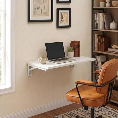 Need Small Fold Down Table Wall Mounted Heavy Duty Small Folding Wall Table Length 30 inches Width 20 inches Perfect Addition to Laundry Room/Home Bar/Kitchen & Dining Room AC15DW(7650)