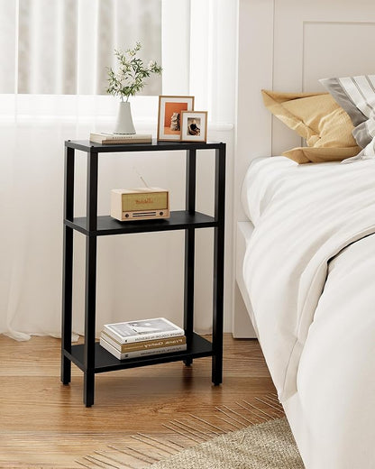 TUTOTAK Small Side Table, Narrow End Table, Skinny Sofa Table, Slim Nightstand, Couch Table, Living Room, Bed Room, Black TB01BK077