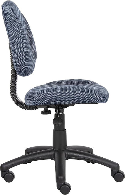 Boss Office Products B315-BE Perfect Posture Delux Fabric Task Chair Without Arms in Blue, 250