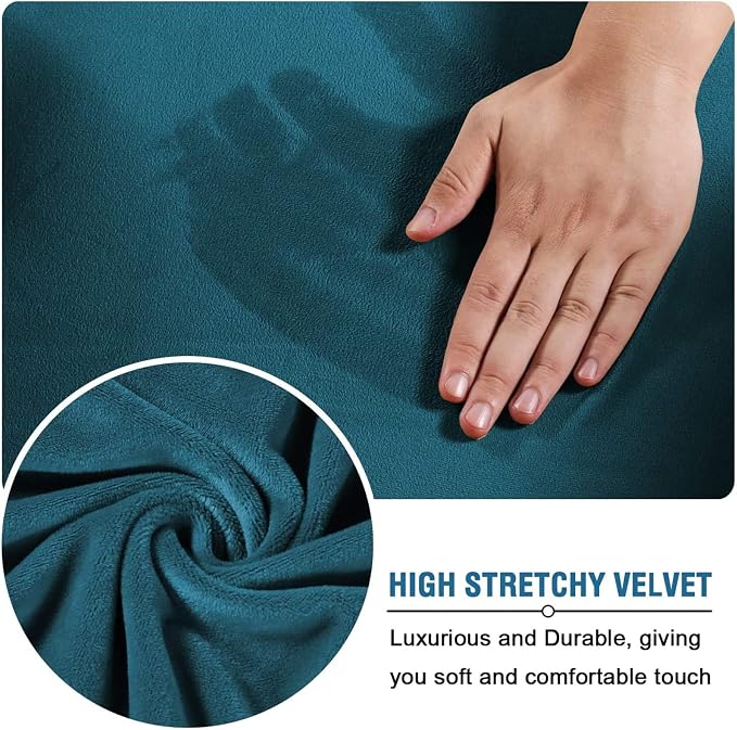 Velvet Plush Office Computer Chair Cover, Dark Blue, XL | Ergonomic, Cat Proof, Stretchable Wide Large Protector, For Mesh Office Desk Chair with Wheels and Armrest