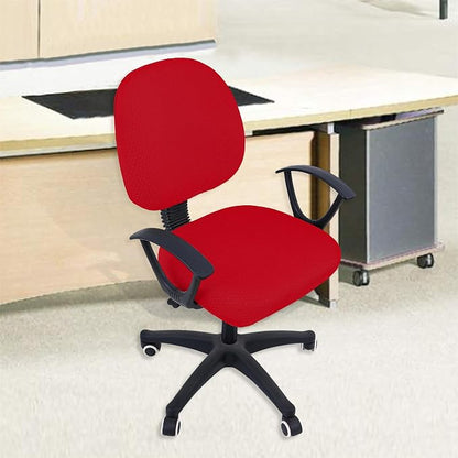 Smiry Stretch Jacquard Office Computer Chair Covers, Removable Washable Universal Desk Rotating Chair Slipcovers Protector, Seat + Backrest Cover, Red
