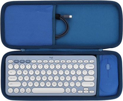 Lebakort Hard Carry Case Compatible with Logitech Pebble Keys 2 Combo K380s K380 Keyboard + M350 Pebble Mouse Combo (Blue Case)