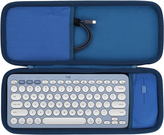 Lebakort Hard Carry Case Compatible with Logitech Pebble Keys 2 Combo K380s K380 Keyboard + M350 Pebble Mouse Combo (Blue Case)