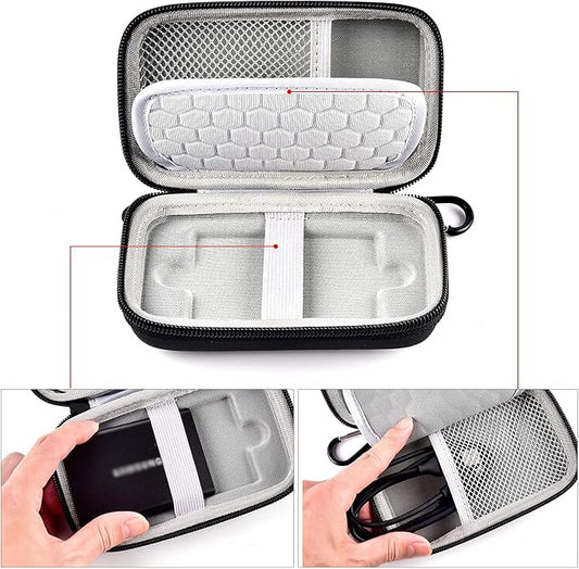 Case Compatible with Samsung T7/ T7 Touch Portable SSD 1TB 2TB 500GB USB 3.2 External Solid State Drive, Travel Carrying Storage Organizer Fits for USB Cables and More Accessories (Black)