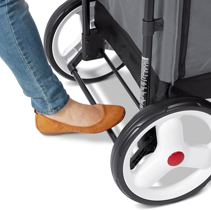Radio Flyer City Luxe Stroll 'N Wagon, Ages 1+, 3-in-1 Push or Pull, Easy Fold, UV Canopy, 5-Point Harnesses, Front Caster & 12" Rear Wheels, Stroller Wagon, Amazon Exclusive