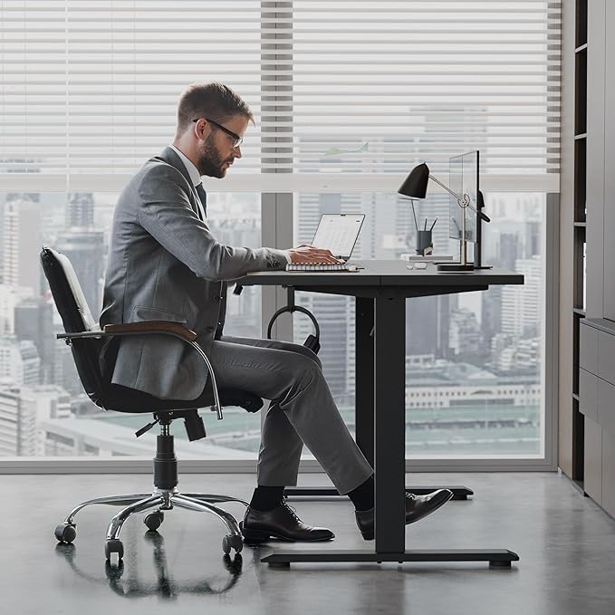 Klicelor L Shaped Standing Desk 63 x 55 Inch, Electric Height Adjustable Corner Desk for Home Office Workstation, Ergonomic Sit Stand Computer Table with Memory Controller, Black