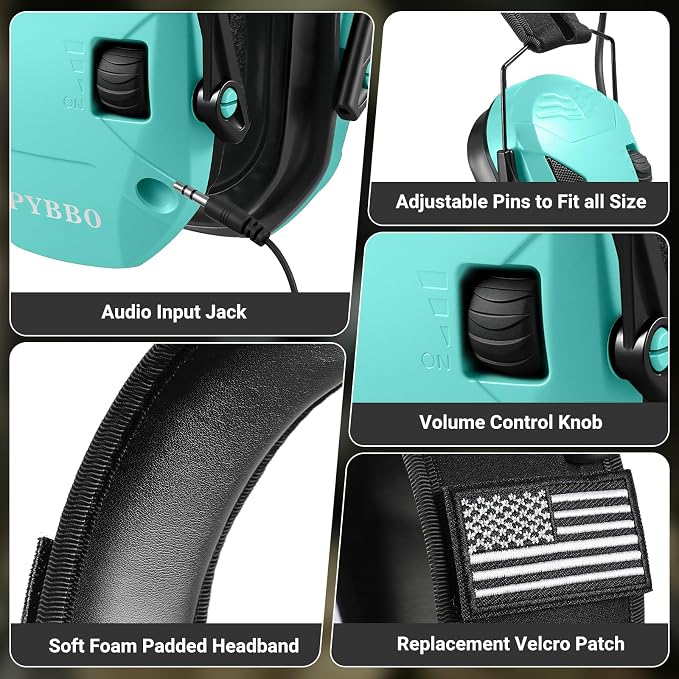 Electronic Shooting Ear Protection w/Gel Pads, 23dB NRR Active Noise Reduction & 3X Amplification Headset for Shooters