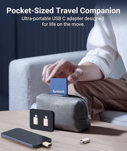 Syntech USB C to USB Adapter Pack of 2 USB C Male to USB3 Female Adapter Compatible with iPhone 17 Pro Max MacBook Pro Air 2024 iMac iPad mini Pro, Other Type C or Thunderbolt 5/4 Devices, Starlight