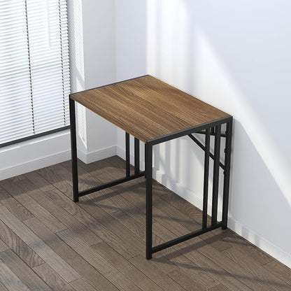 Lutown-Teen Folding Computer Desk 32 inch Writing Gaming Computer Camping Table, No Assembly Required Home Office Desk, Espresso