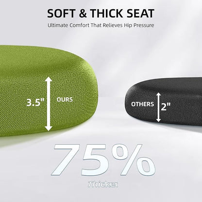 FelixKing Office Chair, Desk Chair with Adjustable Lumbar Support, Ergonomic Computer Chair with High Back and Armrest, Adjustable Height Gaming Chair Home Office Swivel Chair(Avocado Green)