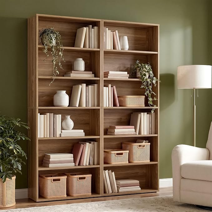 IRONCK Bookshelves and Bookcases Set of 2 Floor Standing 6 Tiers Display Storage Shelves 70 in Tall Bookcase Home Decor Furniture for Home Office, Living Room, Bed Room