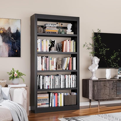 OSEILLC Bookcase, 69" H 5-Shelf Heavy Duty Metal Bookcase, Adjustable Bookshelf with Large Capacity, Sturdy Book Shelf for Home Office, Living Room, Garage