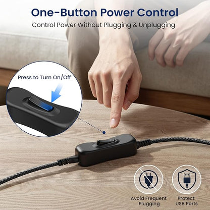 Itramax USB On Off Switch Cable,USB Extension Cable Support Data and Power 6.6FT/2M,Inline Power Switch,Male to Female with Toggle Switch for LED Lamp,LED Light Strips,Driving Recorder