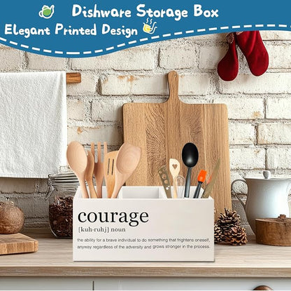 Courage Inspirational Pen Pencil Holder for Desk, Inspirational Gifts for Women Men,Motivational Gifts for Women, Motivational Quote Makeup Brush Toothbrush Holder Organizer