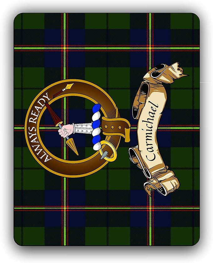 Carmichael Scottish Clan Tartan Crest Computer Mouse Pad