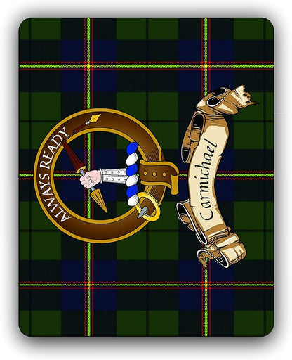 Carmichael Scottish Clan Tartan Crest Computer Mouse Pad
