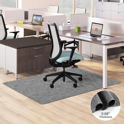 Office Chair Mat, 45" x 53" Computer Chair Mat for Hardwood Floor, Non-Curve Anti Slip Hard Floor Protector for Rolling Chair, PVC Mat Desk Rug for Home Office