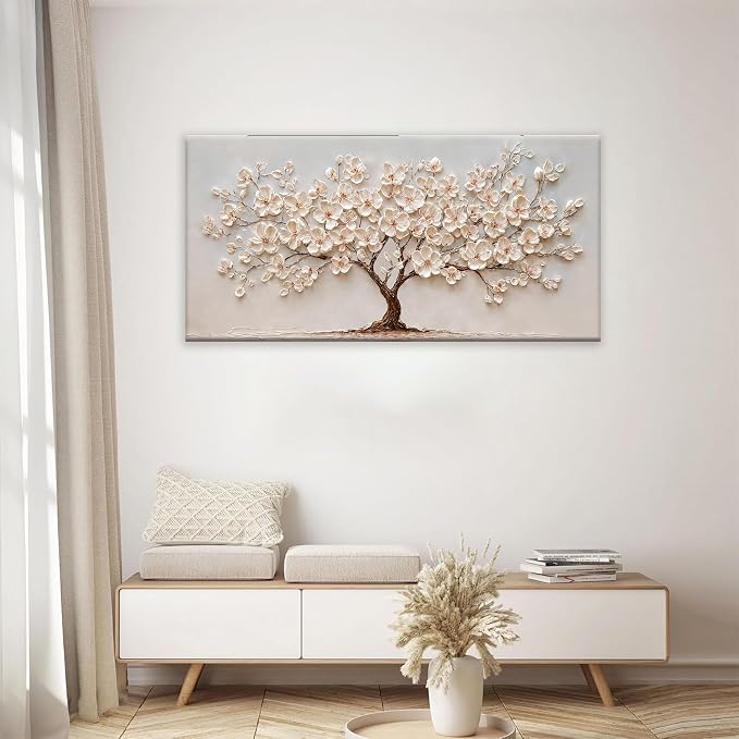 Canvas Art Wall Decor Botanical Wall Art Pictures For Living Room Tree Of Life Wall Art Canvas Wall Art Decor Artwork for Walls Abstract Flower Wall Art Home Kitchen Office Wall Decoration 24" X 48"