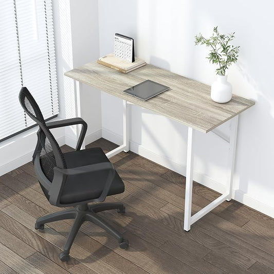 Lutown-Teen Folding Desk 47 inch No Assembly Required Home Office Table, Writing Gaming Computer Camping Desk, Beige