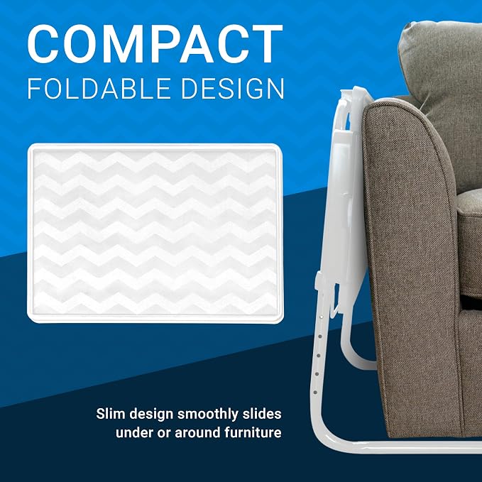 Table-Mate TV Tray Table | Portable Desk Folding Dinner Tray, Couch Table Trays for Eating Snack Food, Portable Laptop Desk, Bed Trays for Eating | Adjustable TV Trays with 3 Angles and Cup Holder