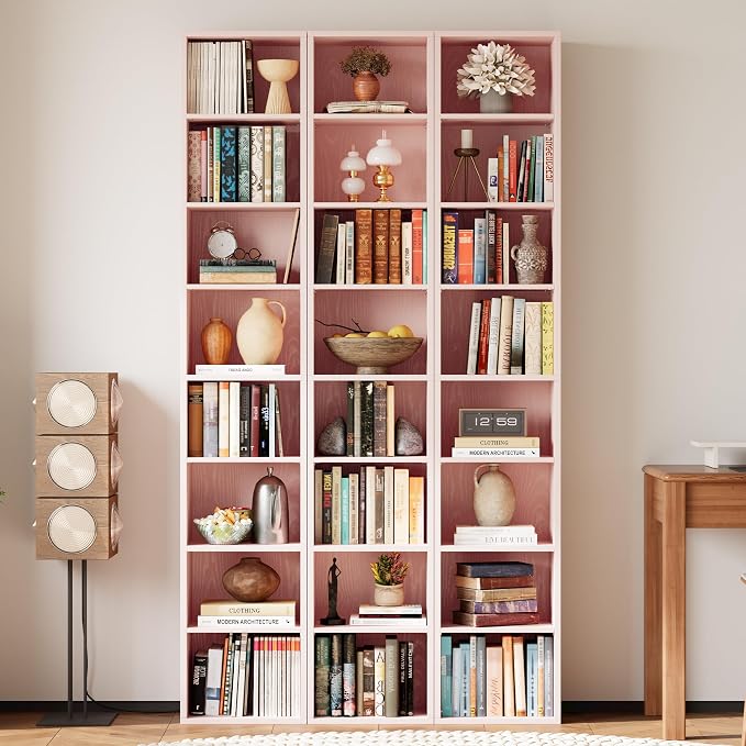IRONCK Tall Narrow Bookshelf 8 Tiers, Compact Corner Bookcase, Floor Standing Display Storage Shelves 71 in Tall, Easy to Match for Living Room, Office, Study, Bedroom
