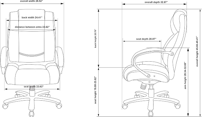 Lorell Big and Tall Leather Chair with UltraCoil Comfort